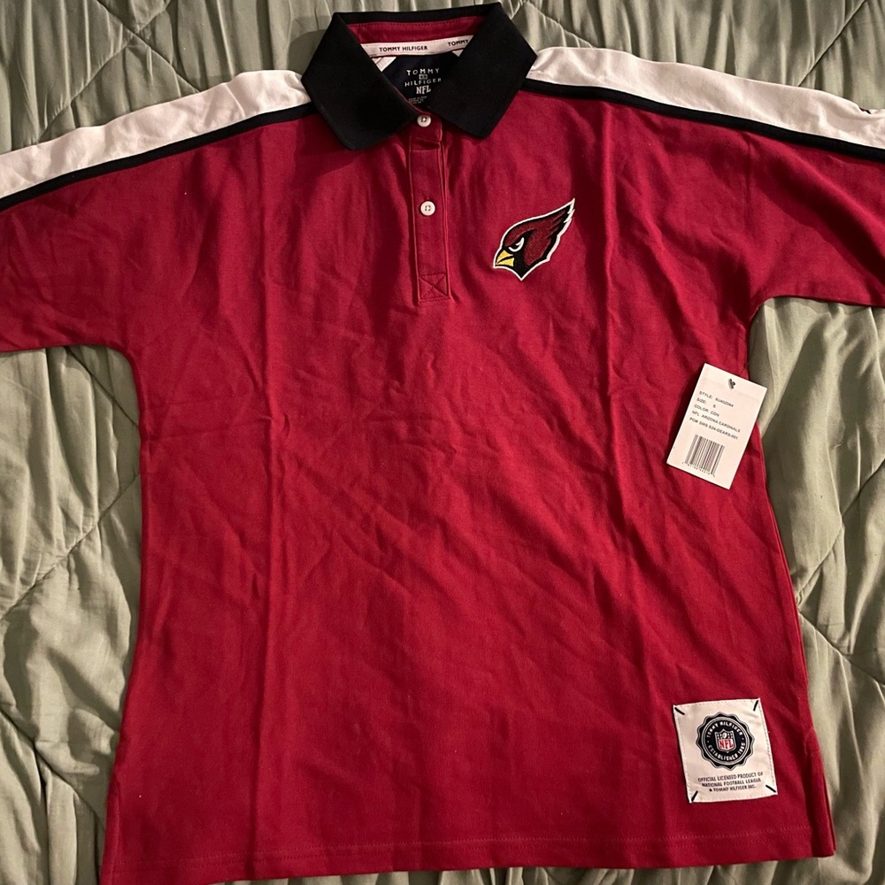 NFL Arizona Cardinals Polo Shirt Mens Small Embroidered Logo Back Hit New